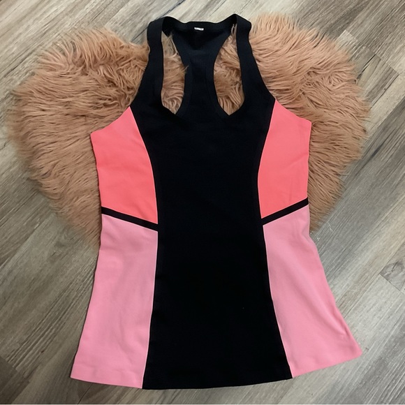 lululemon athletica Tops - Lululemon Black Pink Tank Top Size 4